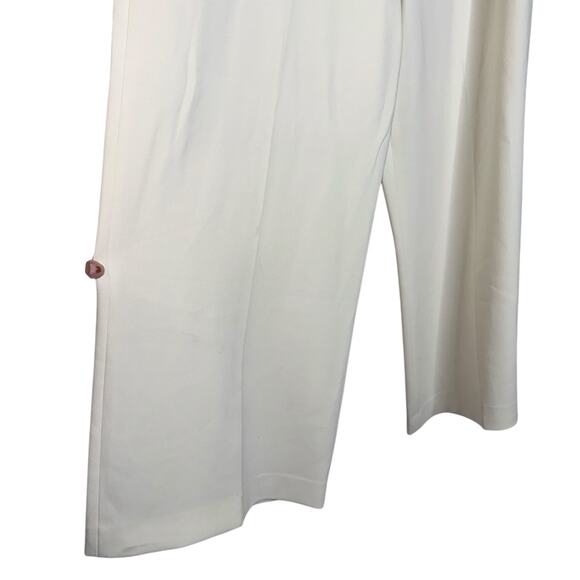 NWT Theory Belt Crop Pant Cream White Admiral Crepe Wide Leg Dress Pants Size 16 - Picture 9 of 12